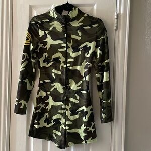 Military Green Camo Halloween Costume Onesie